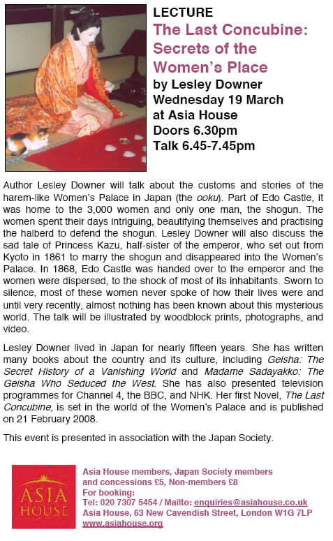 Lesley giving lecture at Asia House on Wednesday March 19th