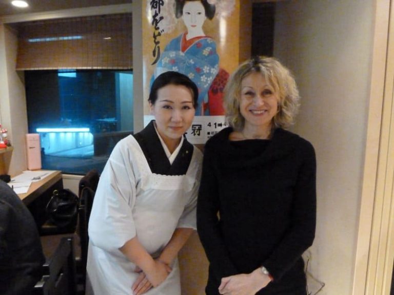 With Manami-san in her restaurant in Gion