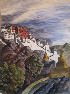 The Palace at Leh painted by me in 1981