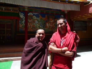 Lama Jamyang (to the right) with his uncle the Venerable Lama Konchok Namgyal at Lamayuru Monastery