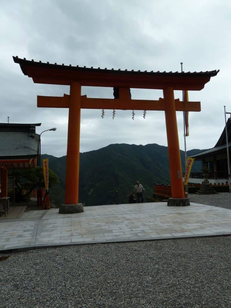 Great torii gateway leading to the Kumano Nachi Taisha shrine