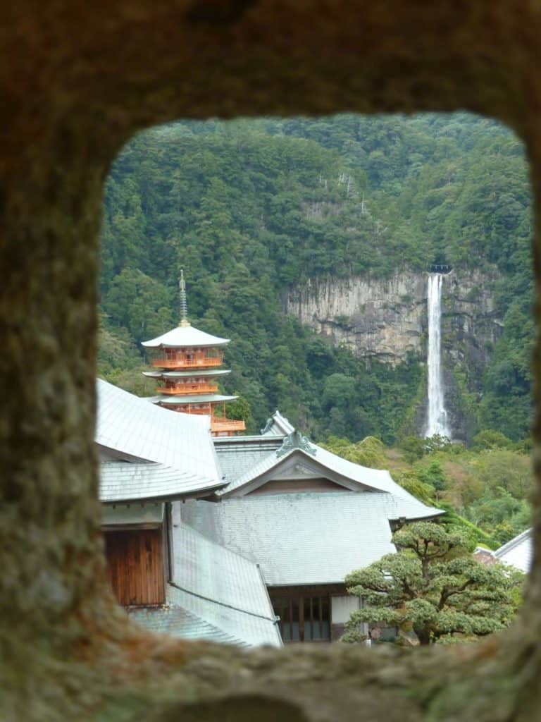 Pagoda and sacred waterfall