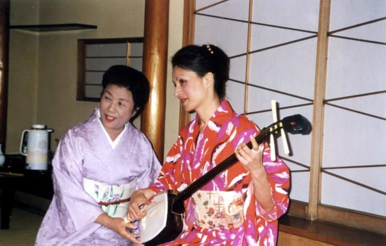 Me as a geisha - playing the shamisen