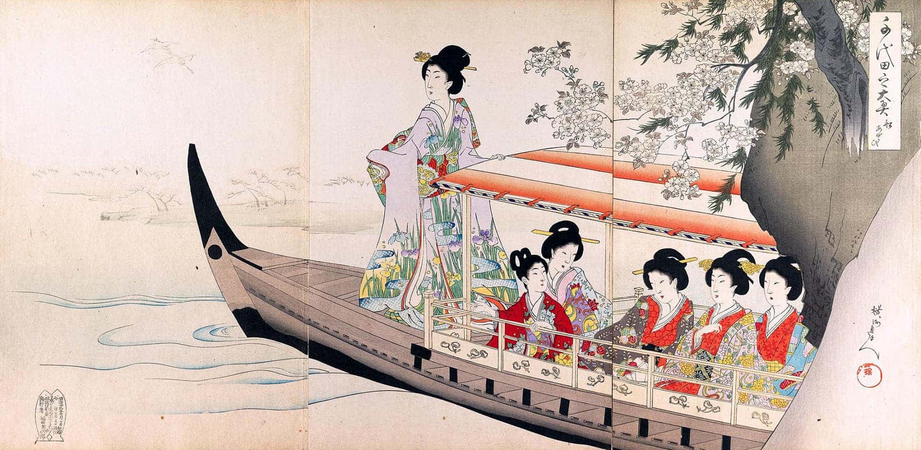 Life in the Women’s Palace as imagined by the artist Hashimoto Chikanobu