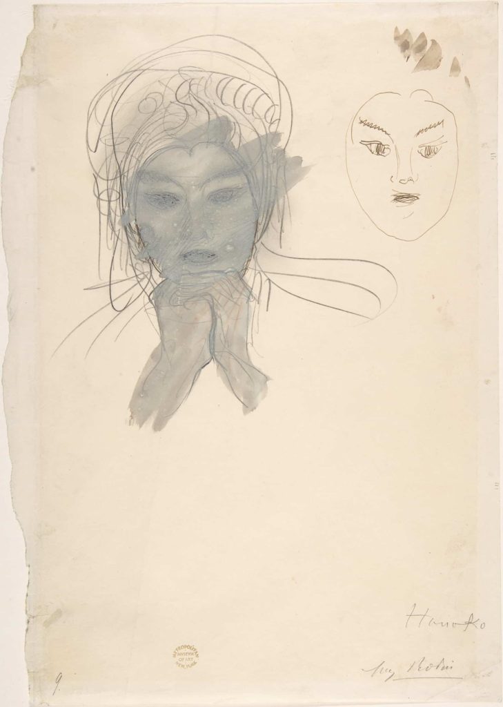 Sketch of Hanako by August Rodin in the Metropolitan Museum of Art (public domain)